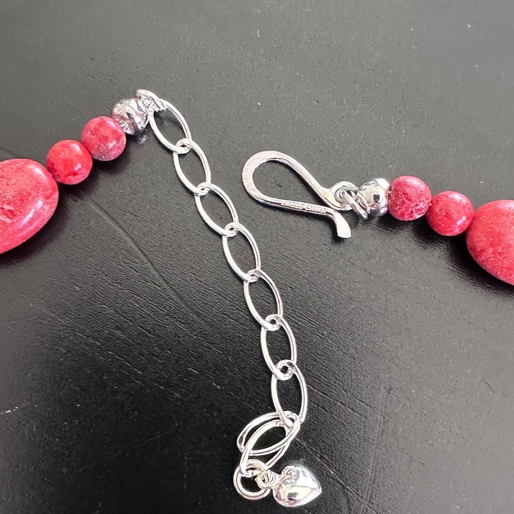 Red coral statement bead necklace by Jay King - Picture 7 of 11